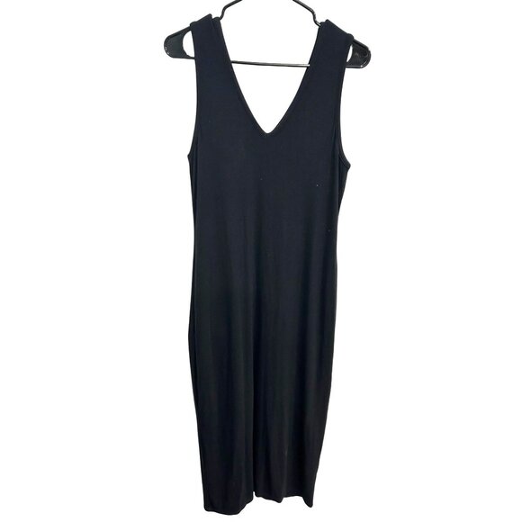 Rachel Zoe Sleeveless Black Mid-Length V-Neck Dress Sz Large - Picture 1 of 8